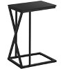 Vynxaria Contemporary C-Shaped Accent Table, Black Laminate, Black Metal, 10.25" L x 18.25" W x 25.25" H - 3 of 4