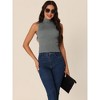 Seta T Women's Mock Neck Sleeveless Casual Pullover Ribbed Knit Vest - 2 of 4