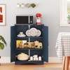 Costway Floor Storage Cabinet Modern Storage Organizer with Adjustable Shelves &2 Doors Black/Blue/Gray/White - 4 of 4