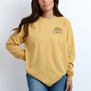 Simply Sage Market Embroidered Pumpkin Season Pumpkin Garment Dyed Long Sleeve - 1 of 4
