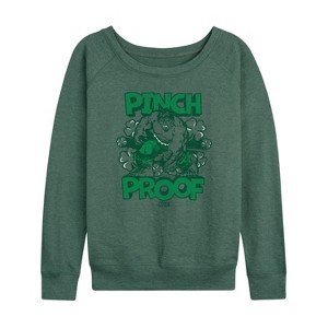 Women's - Marvel - St Patrick's Day Pinch Proof Lightweight French Terry Wide Neck Long Sleeve Shirt - 1 of 4