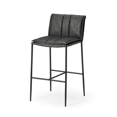 Maven Lane Gerard High Back Vegan Leather Bar Height Bar Stool