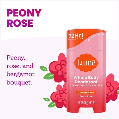 Lume Whole Body Women&#8217;s Deodorant - Smooth Solid Stick - Aluminum Free  - Peony Rose Scent - 2.6oz_7