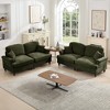Classic 2-Piece Modular Chenille Sofa Set, Flared Arms, Removable Ruffles Pleats Skirts, Spindle Legs, 2-Seater Sofa + Loveseat - 4 of 4