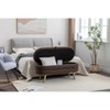 Airsurfer Gray Velvet Storage Bench with Wood Legs, Upholstered Bedroom Bench for Living Room, Bedroom, and Indoor Spaces - 3 of 4