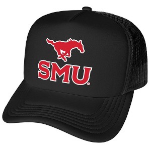 Official Southern Methodist University Primary Logo Foam Snapback Trucker Hat - for Men and Women Black, Black, One Size - 1 of 4