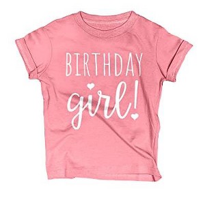 Lalo & Luna Happy Birthday T-Shirt (Girls 1 to 12) Sassy Kids Party Tee - Sweet Baby/Toddler Outfit - 1 of 4