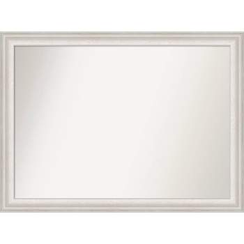 43" x 32" Non-Beveled Trio White Wash Silver Wall Mirror - Amanti Art