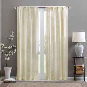 MAYEERTY Diamond Multifunctional and practical Sheer Window Curtain Panel(Only 1 Pc Panel) for Bedroom - 1 of 4
