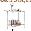 Heavy Duty Utility Cart with Handle, Utility Rolling Cart Food Storage Trolley with Adjustable Shelves, Easy Assembly, 360 Swivel Wheels - 4 of 4