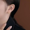 Solid 925 Sterling Silver Bow Hoop Earrings Ribbon for Women Teen Girls Bowknot Hoop Earrings Huggie Cartilage Helix Earrings - 2 of 4