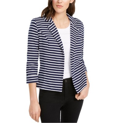 maison Jules Womens Knit Breton Blazer Jacket