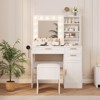 TROPOW Vanity Desk with Mirror and Lights, Makeup Vanity Set with Drawers & Cabinet & Chair, 3 Light Mode and Brightness Adjusted - 2 of 4