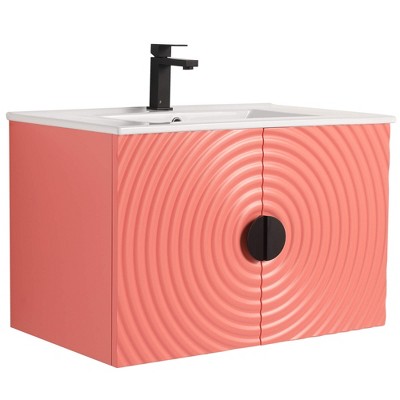 Pellabay Modern Bathroom Vanity with Fluted Circular Doors - Sink Included