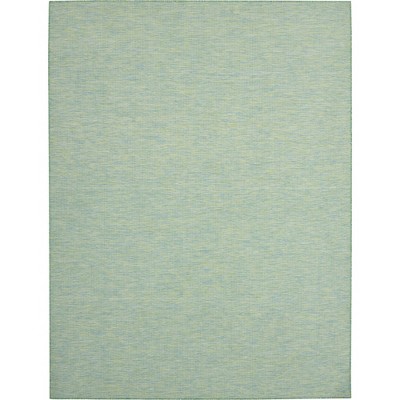 Positano Blue and Green Synthetic 6' x 9' Reversible Rug