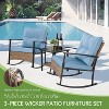 ELJGET 3 Piece Outdoor Rocking Chairs Set of 2 with Side Table, Patio Bistro Set with Premium Fabric Cushions - 2 of 4