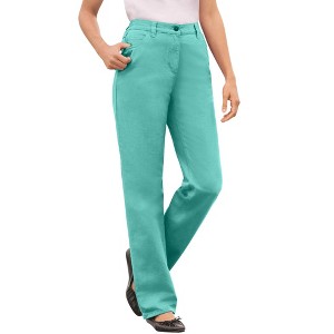 Woman Within Plus Size Tall Perfect Cotton Back Elastic Denim Jean - 1 of 4