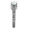 Slickblue Silver Tone Engagement Ring for Women – Round CZ Center with Pave Band – Polished Stainless Steel – 5–10 - 4 of 4