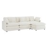 NicBex Couches for Living Room 112.6" Modular Sectional Sofa Modern L-Shape Corduroy Upholstered Sofa Couch with Side Storage Pockets, Beige - 4 of 4