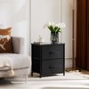 DOMETOUR Fabric Dresser with 2 Drawers, Nightstands with Adjustable Feet, End Table for Bedroom, Set of 2 - 2 of 4