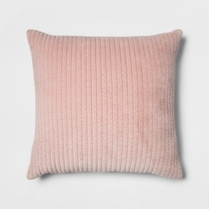 Quilted Velvet Oversize Square Throw Pillow Pink - Project 62