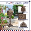 Outdoor Cast Aluminum Mailbox, Bronze Locking Postbox With Keys, Baffle Door, Retro Mid-Century Letter Box For Newspapers - 3 of 4