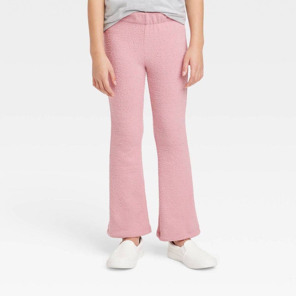 Girls' Cozy Flare Pants Cat & Jack Pink L