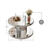 RISOKEYS Double-Tier Luxury Round Mirror Coffee -  End Table with Fluted Glass Modern Sofa Side Table for Living Room, Silver - 3 of 4