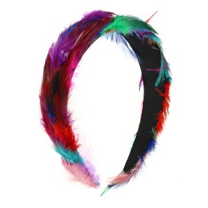 Unique Bargains Women's Elegant Feather Headband 5.91"x1.57" Assorted Color 1 Pc - 1 of 4