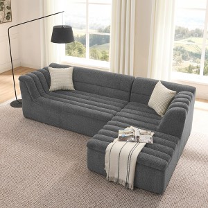 106'' Chenille L-Shaped Modular Sectional Sofa with Chaise, Boneless Design and No Assembly Required - 1 of 4