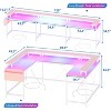 Nasitip 78.8" U-Shaped Desk w/Power Outlets, LED Lights & Monitor Stand – Reversible L-Shaped Office/Gaming Desk w/Storage - 2 of 4