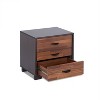 NicBex 16 inch Nightstand with 3 Drawers,Modern Side Table with Storage Space and Metal Handle,Bedside Table for Bedroom,Living Room,Brown/White - 4 of 4
