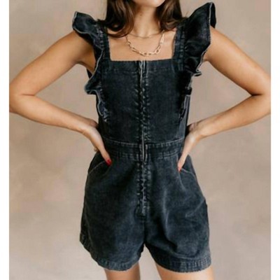 Women's Avril Ruffle Denim Romper - GILLI