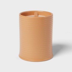 14oz Ceramic Ribbed Jar Candle Coconut White Woods - Threshold™ - 1 of 4