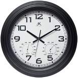 18.5" Classique Indoor/Outdoor Wall Clock Black - Infinity Instruments