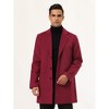 Lars Amadeus Men's Slim Fit Winter Notched Lapel Single Breasted Long Jacket Overcoat - 3 of 4