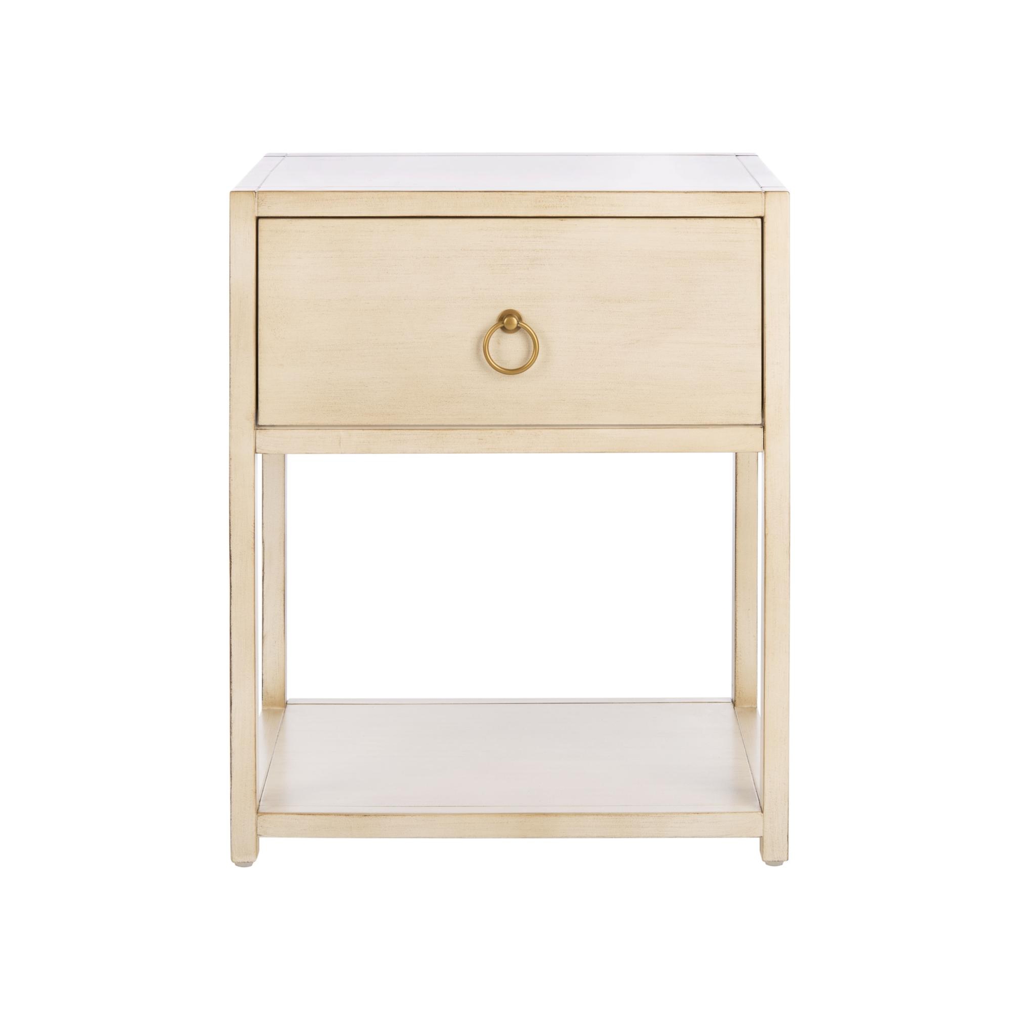 Sadie 1 Drawer 1 Shelf Nightstand - NST9201 - Antique/White - Safavieh