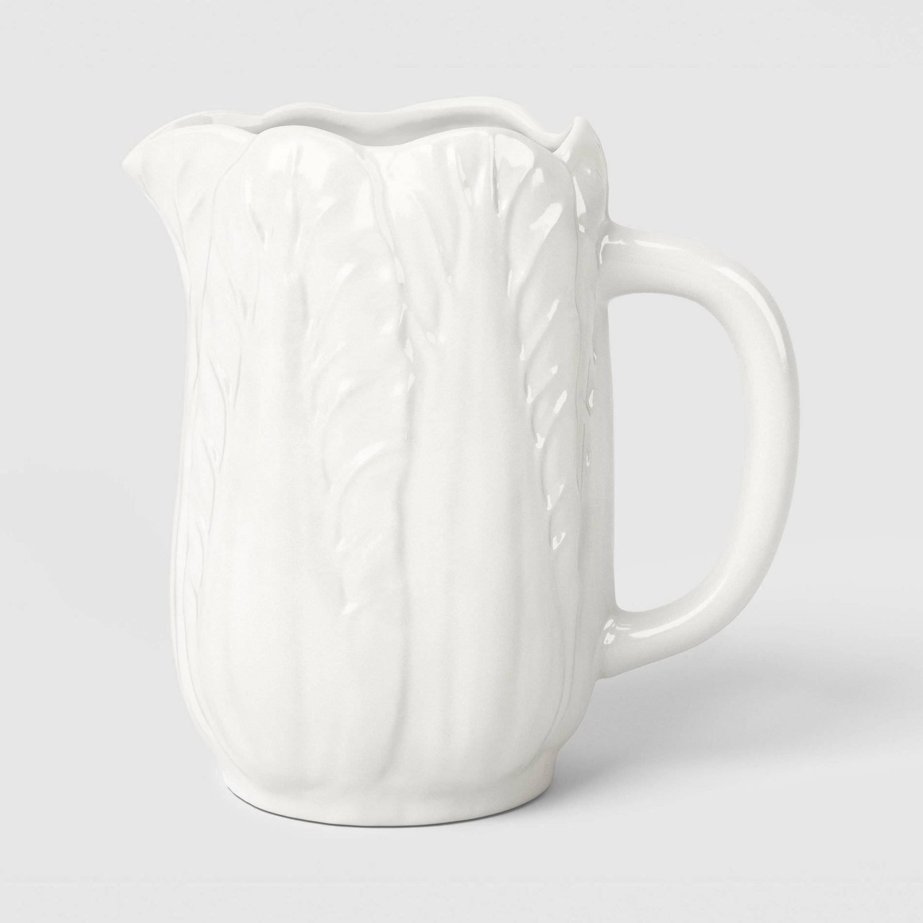 69 fl oz Stoneware Radicchio Pitcher White - Threshold™