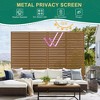 TUYOHW Metal Privacy Screen Outdoor, Decorative Privacy Panels, Freestanding Privacy Screen for Patio, Garden, Pool (White Square) - 3 of 4