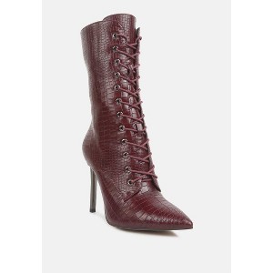 Knocturn Croc Textured Over The Ankle Boots - 1 of 4