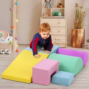 Foam Climbing Blocks for Toddlers - Soft Indoor Play Gym Set for Climbing, Crawling, and Sliding - 1 of 4