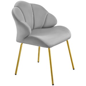Yaheetech Velvet Accent Chair with Golden Metal Legs - 1 of 4