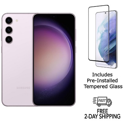 Refurbished Samsung Galaxy S23 5G S911U (T-Mobile Only) 128GB Lavender (Grade A)w/ Pre-Installed Tempered Glass