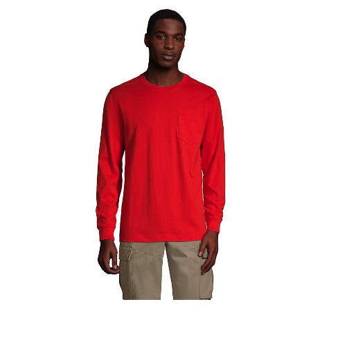 Lands' End Men's Super-t Long Sleeve T-shirt With Pocket : Target