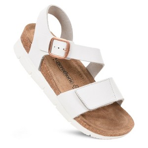 Aerothotic - Serena Double Strappy Open Toe Comfortable Leather Platform Sandals - 1 of 3