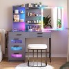 Vlsrka RGB Vanity Desk with Sliding Mirror and LED Lights - 3 of 3