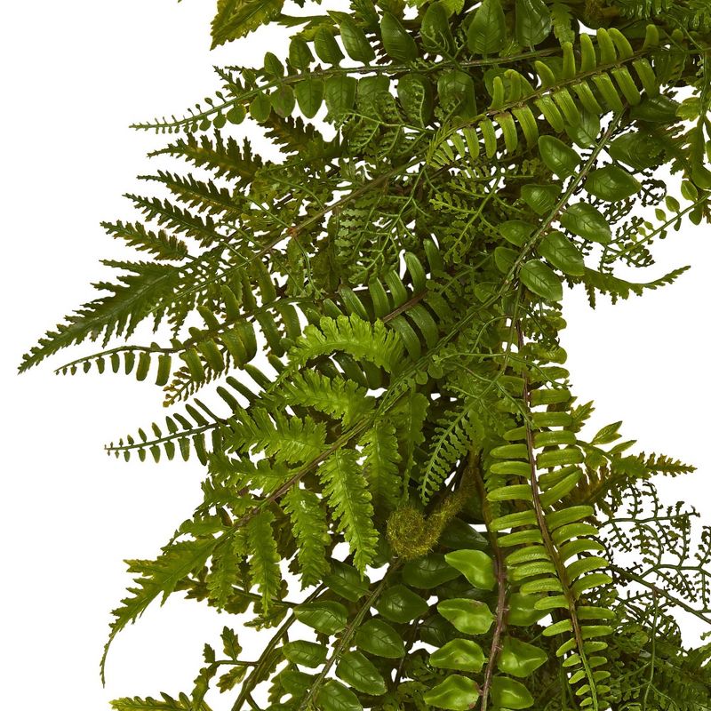24&#34; Artificial Mixed Fern Wreath - Nearly Natural, 3 of 5