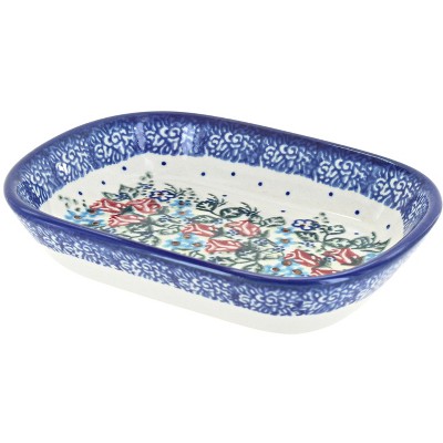 Blue Rose Polish Pottery Rosebud Olive Dish