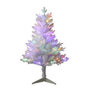 Kurt S. Adler 3' Pre-Lit Multicolor LED Jackson White Pine Tree - 1 of 2