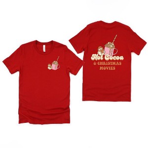 Simply Sage Market Women's Hot Cocoa and Christmas Movies Front and Back Short Sleeve Graphic Tee - 1 of 4
